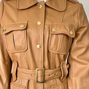 Cortefiel "Butterscotch" Leather Jacket with Gold Accents